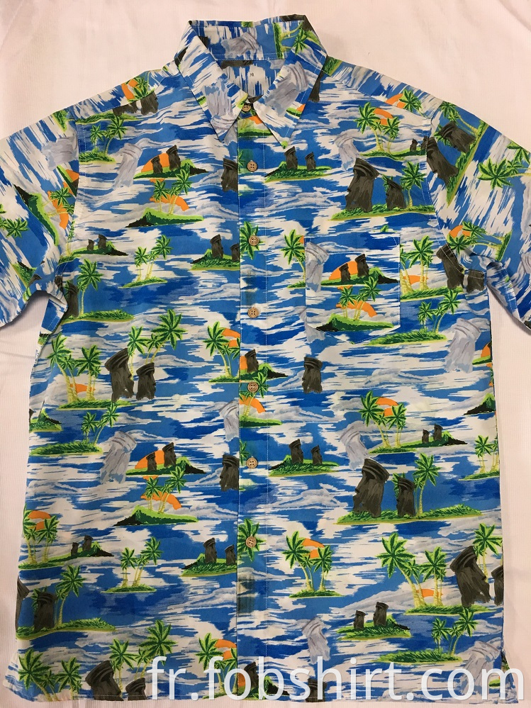 Polyester Print Hawaii Casual Shirt